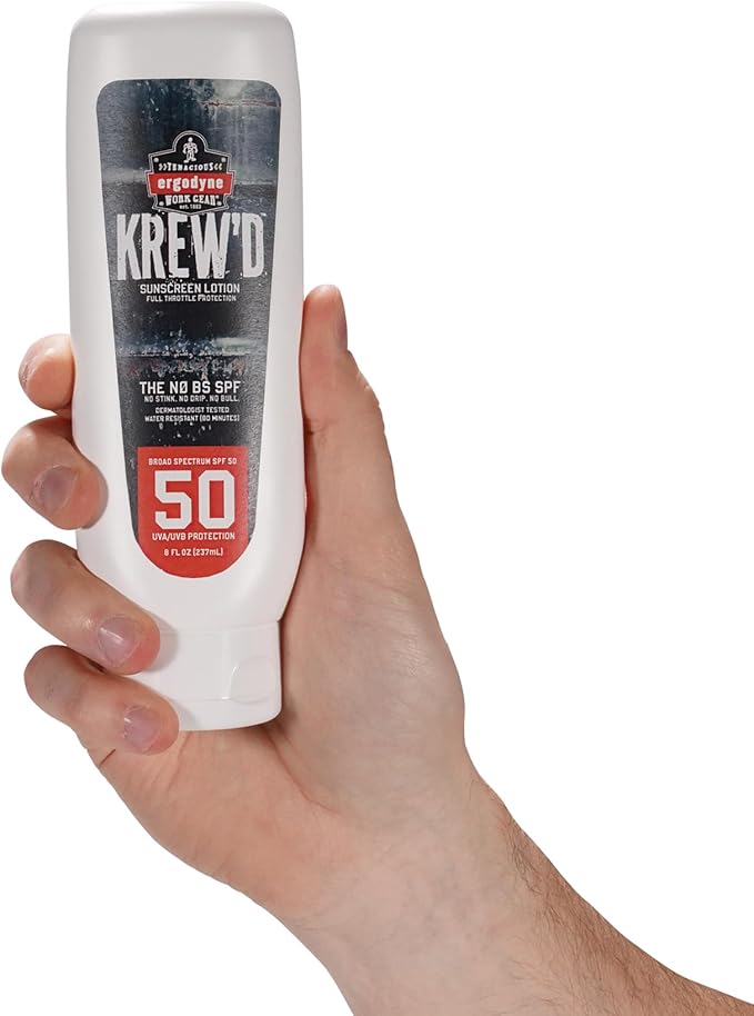 Ergodyne KREW'D 6351 Sunscreen Lotion Broad Spectrum SPF 50 8 oz 12-Pack