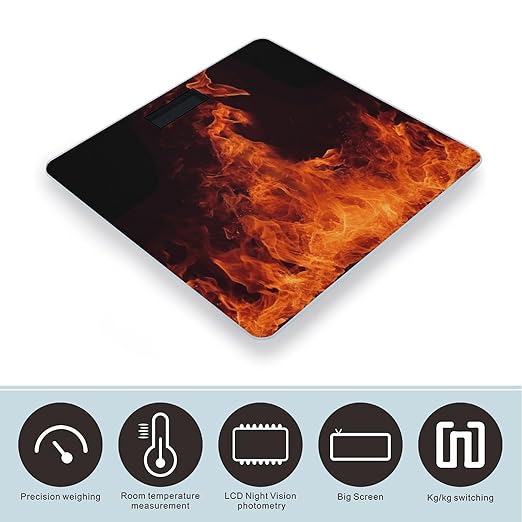 Dancing Fire Bathroom Scale Weight Scale for Body WeightHighly Accurate Digital Weighing Machine Clear LED Display Digital Bathroom Body Scale 400lb/182kg