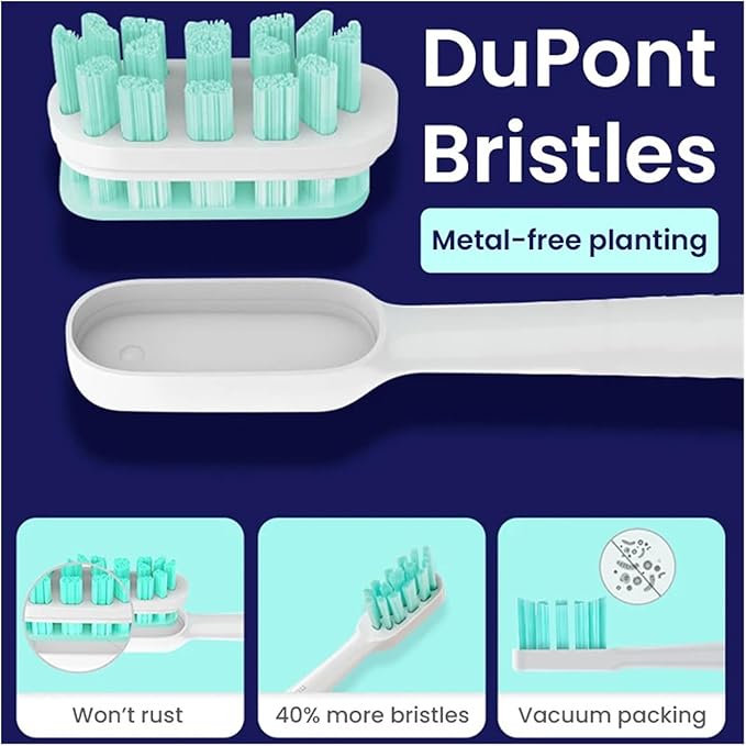 Compatible for Xiaomi Mijia T300/T500/T700 Sonic Electric Toothbrush Heads Replaceable Refill Nozzles 4 Colors with Anti-Dust Caps 4/20Pcs(20Blue)