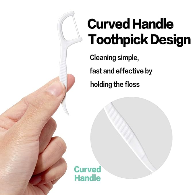 FAMILIFE Floss Picks Mint Dental Floss Picks with 4 Travel Handy Cases 240 Count Flossers and Double Line Flossers 200 Count Unwaxed Flossing Thinner and Tougher Unflavored Threader Flosser