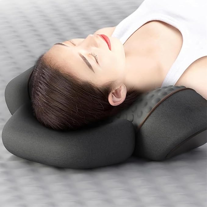 3 in 1 Neck Massager Pillow 3 in 1 Neck Massager 3-in-1 Necks Massagers Pillow Ergonomic Memory Foam Pillows for Necks and Shoulder Relax (Dark Gray-Plug in)