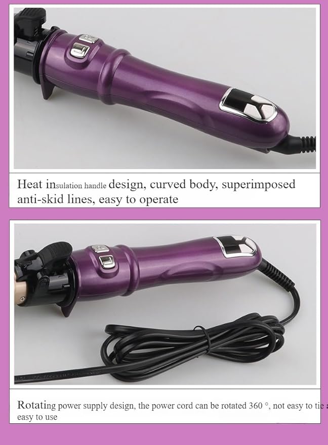 Fully Automatic Rotating Electric Curling Iron | One Click Operation Without Damaging Hair | Big Wave Hair Curling Device | Portable for Home and Travel | Women's Fashion Styling Tool