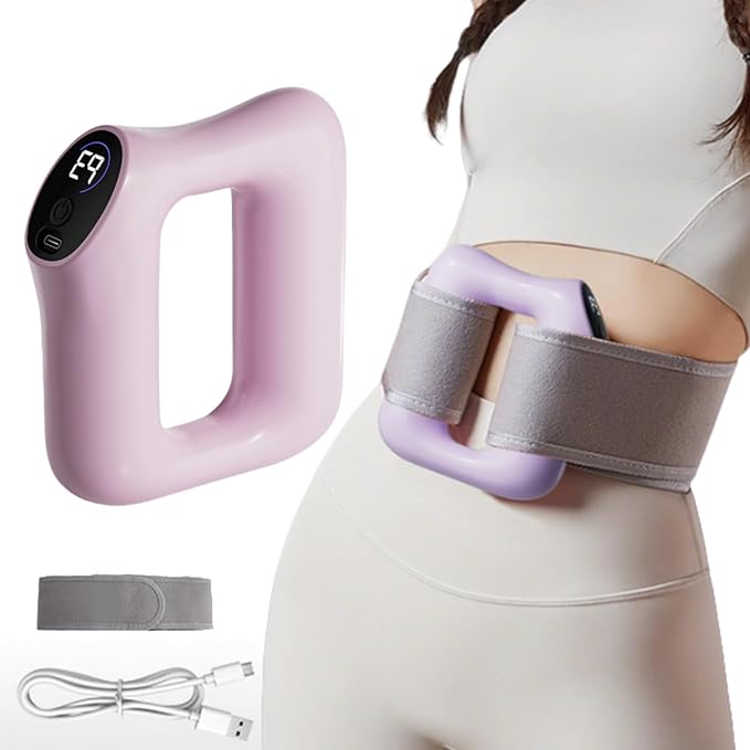 Multifunctional Full-Body Fascia Ring Ergonomic Electric Fascia Massager Deep Tissue Vibration Portable Design for Full-Body Fat Burning &amp Shaping(Pink)