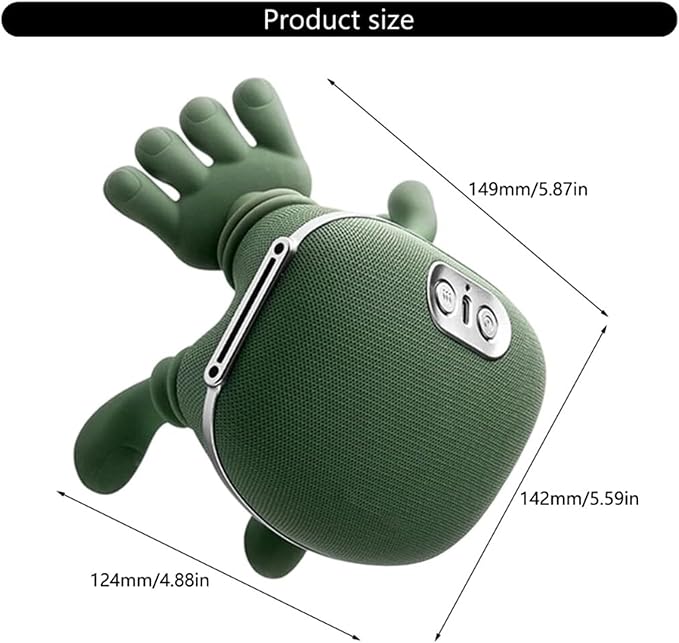 Bionic Shiatsu Neck and Back Massager with Heat 4D Kneading Deep Tissue Massager with Simulated Hand Rechargeable Wireless Portable Shoulder Massager