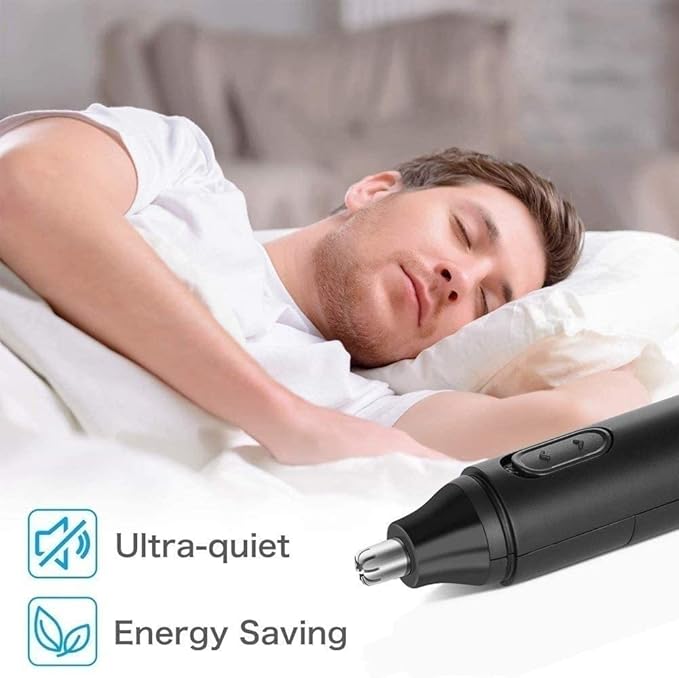 Nose and Ear Hair Trimmer Painless Nose Hair Remover for Men and Women Waterproof Stainless Steel Head Mute Motor Battery Powered