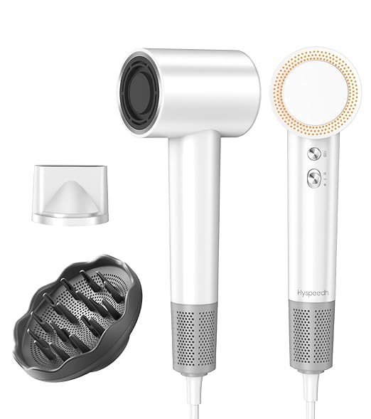 Hair Dryer with 110000 RPM High Speed 1400w Motor for 1-5min Fast Dry 3 Heat/Cool Wind Level &amp 49db Low Noise1.5 Billion Plasma &amp Travel Blow Dryer