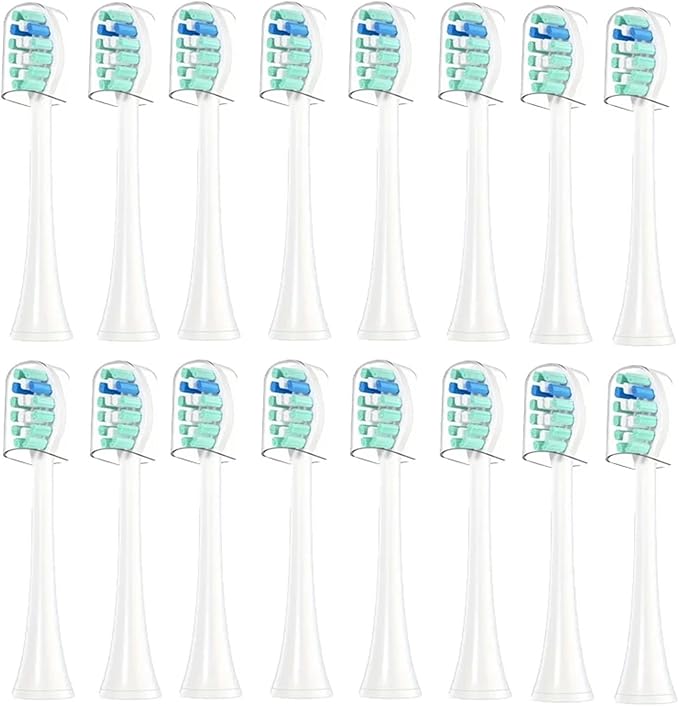 16Pcs Replacement Toothbrush HeadsCompatible for with Electric Brush Head 4100 6500 6100 7500 5300 1100(16pcs Green)