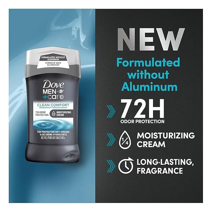 Dove Men+Care 72-Hour Deodorant Stick Aluminum Free- Clean Comfort 3 pk./3 oz