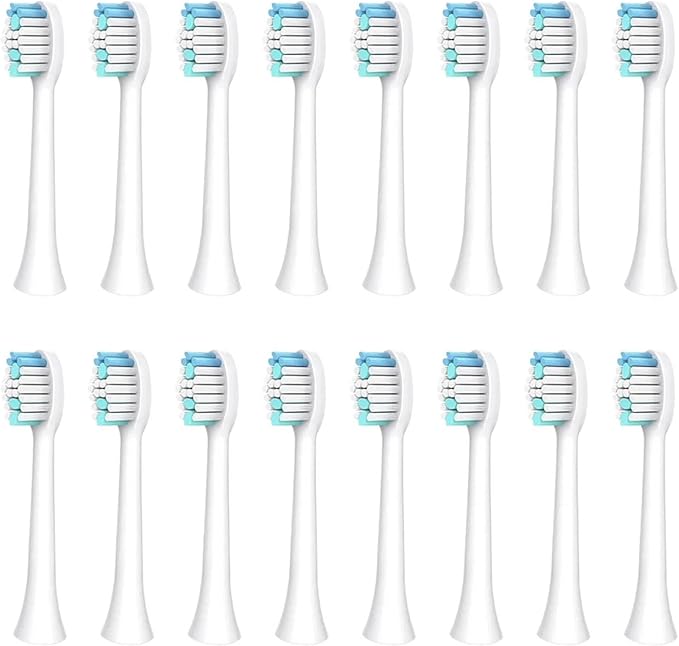 Compatible for 16pcs S100 S200 S600 S700 S710 S800 S820 S900 S910 Toothbrush Heads Ultrasonic Electric(16white)