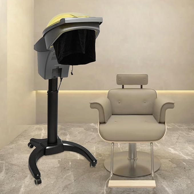 Household Hair Steamer 7 Light Professional Hair Salon Steamer with Large Water Tank 700W Standing Deep Conditioning Hair Steamer Machine Hair-Care Machine for Salons Barbershops (Black)