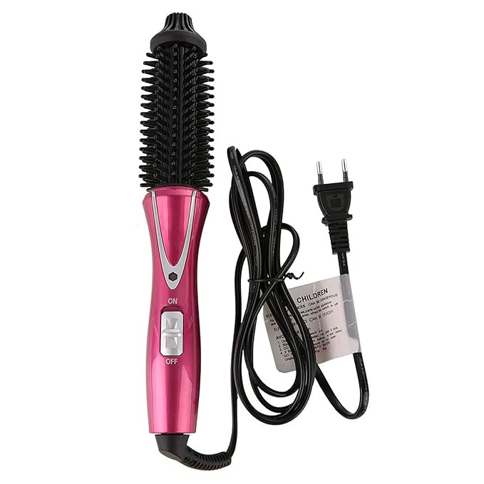 Curling Iron Brush Folding Electric Hair Curler Heated Curling Wand Styler Hot Comb Brush Ceramic Coating Portable Hair Dressing Beauty Tool for Home Professional Salon(