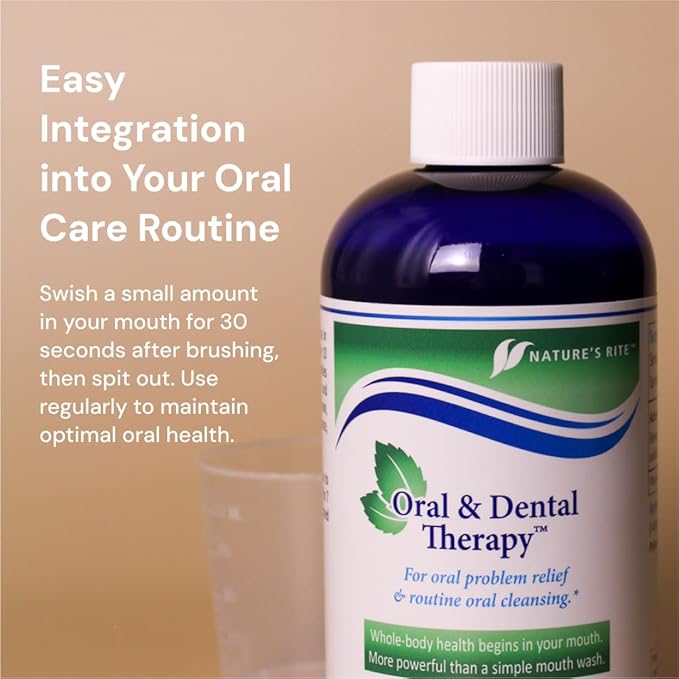 Nature's Rite Colloidal Silver - Oral and Dental Therapy - Mouthwash for Fresh Breath and Healthy Gums - All Natural Oral Care Solution - Polysorbate 20 Silver Colloid Peppermint Oil - 236 ml