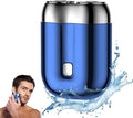 New Model Mini Dual-Head Electric Shaver 2025 New Pocket Electric Mini Portable Razor Double Head Razor Washable USB Rechargeable Dual Head Compact Razors for Home Car Travel (Blue)