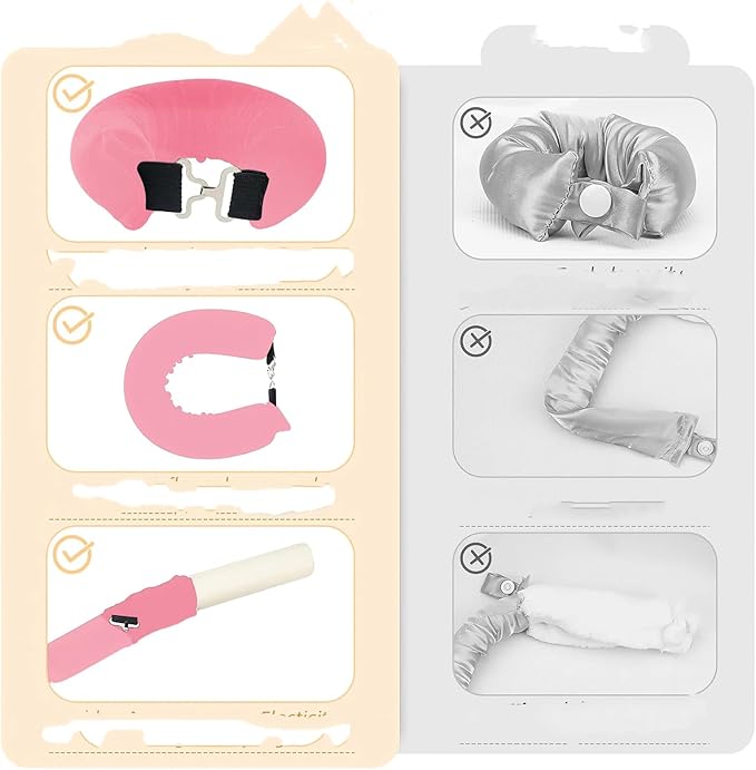 Overnight Heatless Hair CurlerVersatile Curling Tool for All Hair Types - Pink