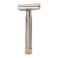 Rex Supply Co. Sentry Slant XL Double Edge Razor – Marine Grade Stainless Steel Slanted Head for Coarse Beard &amp Sensitive Skin | Diamond Grip Handle | 3-Piece DE Safety Razor | Made in USA