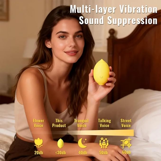 Little Lemon Shaped Handheld Massager Waterproof Silicone Relaxation Massager with 12 Intensity Modes Quiet Rechargeable Body Massager
