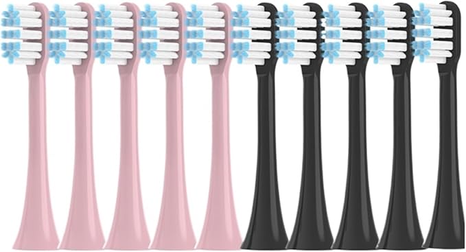 10PCS Replacement Toothbrushes HeadCompatible for SOOCAS X3/X3 Pro/X1/V1/V2/D3/X3U/X5(5Black5Pink)