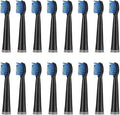 16pcs Toothbrush Replacement HeadsCompatible for UPHYLIAN/KONKA/PHYLIAN Soft Brush Bristles Nozzles(16PCS Black)