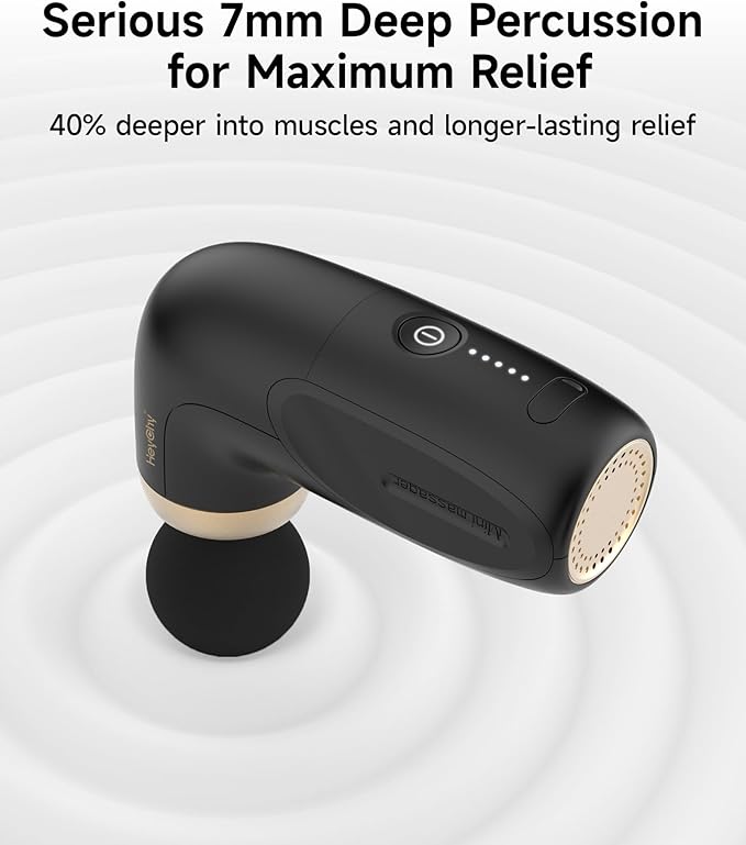 A1 Super Mini Massage Gun Percussion Deep Tissues Muscle Massager Travel Massage Gun Compact Sports Massager Portable Handheld Massager for Office Home Athletes(Black)