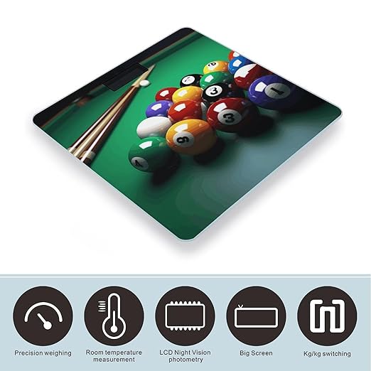 Digital Bathroom Scale for Body Weight Scale with Bright LCD Display High Accuracy Step-On Technology Auto On/Off Billiards Digital Scales 400 Lbs /180kg
