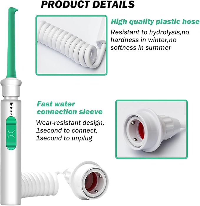 Water Dental Flosser Teeth PickPortable Water FlosserOhyesbae Water tap Water Picks for Teeth Cleaning(No Electric Power)Water Dental Picks for Travel Home Use (Family)