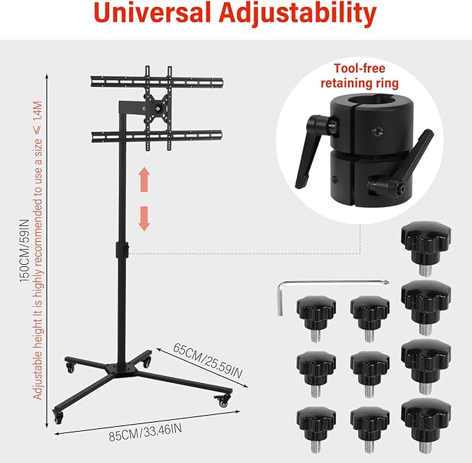 Generic Mobile Hanging Bracket Adjustable Height &amp Any Angle Infrared Light Panel Stand with Wheel Locks 44 Lb Load Capacity Gift Idea for Mom Women Wife Sister Girlfriend