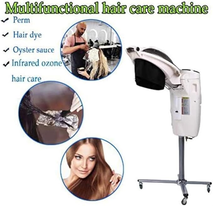Salon Home Professional Hair Steamer Furniture Colour ProcessorStand Dryer Hood with Floor WheelAdjustable HeightTimer &amp Temperatu