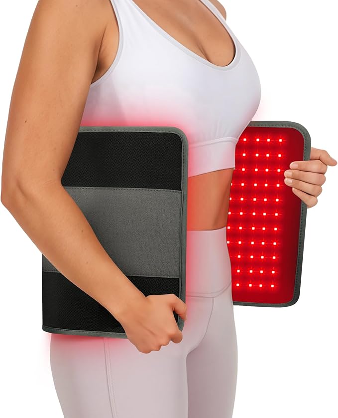Comfytemp 24’’ x 12’’ Red Light Therapy Pad for Body Wearable Near Infrared Light Therapy Wrap with Timer 242 LEDs Large Light Pad for Back Joint Muscle 660nm &amp 850nm 32W