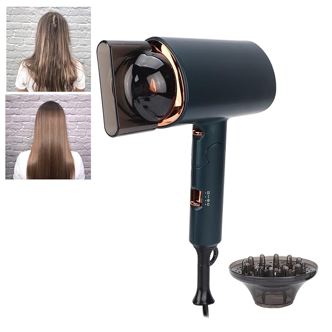 Hair Dryer Lightweight Compact Travel Hair Dryer With Folding Handle Quick Dry Power Airflow Portable Hair Dryer Smart Controls Ergonomic Mini Hair Dryer(#2)