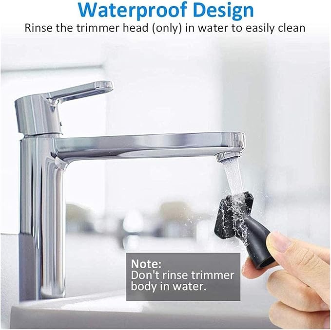 Nose Hair Trimmer for Hygienic Grooming with Rinseable Interchangeable Heads for Eyebrows Neckline Nose Ears &amp Other