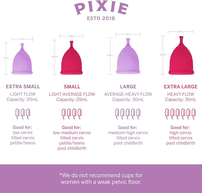 Pixie Menstrual Cups with Sterilizer - The Most Comfortable Soft Reusable Period Cup - Kills 99.9% of Germs with Clean Steam - Wash Your Cup in 3 Minutes! - Compact Sanitizer Kit for Feminine Care