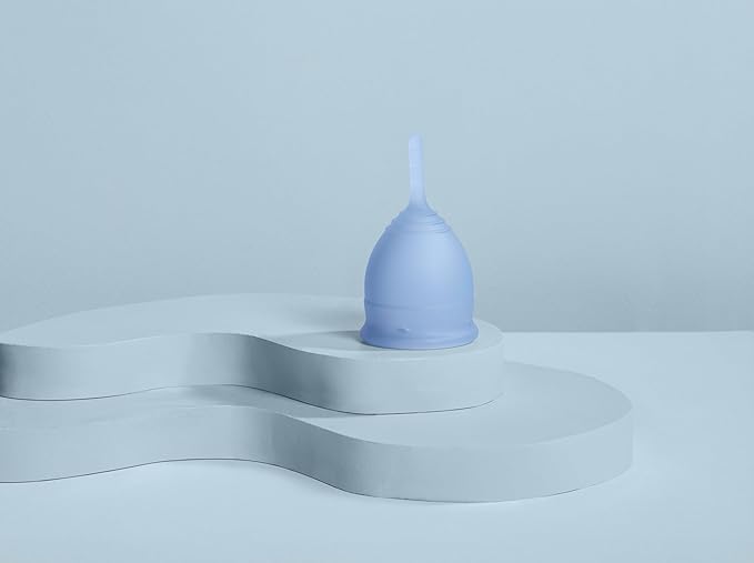 Saalt Menstrual Cup – Reusable Period Cup – Made for Comfortable Leak-Free Protection Up to 12 Hours – BPA &amp Latex Free – Includes Cup &amp Carry Bag (Small Ocean Blue)