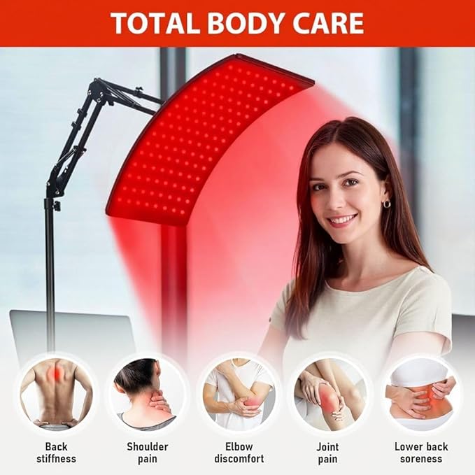 Red Light Therapy Beauty Lamp 660nm 850nm LED Panel – Infrared Light for Skin Appearance Glow &amp Self-Care – Adjustable Timer &amp Brightness – at-Home LED Beauty Light