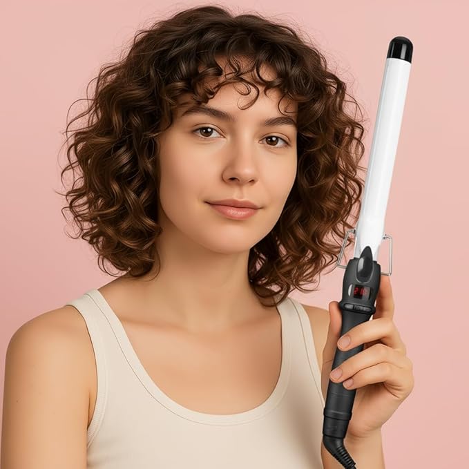 Professional Hair Curling Iron Rollers Ceramic Hair Curler Irons Wand LCD Display Hair Curly Waver 22/25/28/32/38mm Extended Iron Body Styling Tool (22MM)