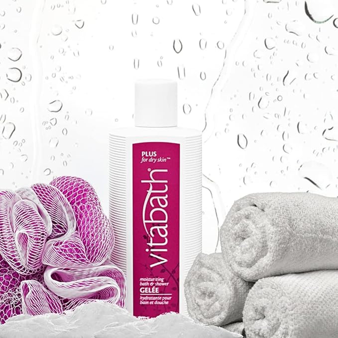 Vitabath Plus For Dry Skin Moisturizing Bath &amp Shower Gel Wash Nourishing Replenishing Oils Deeply Hydrate &amp Soothe Dryness - Body Cleanser Skin Restore &amp Foaming Gelee - 10.5 oz