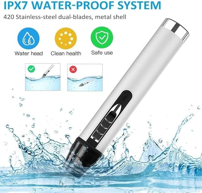 Nose and Ear Hair Trimmer USB Rechargeable Lighted Personal Trimmer Groomer Electric Eyebrow Trimmer with Charger Light for Business Trip or Home Easy Cleansing
