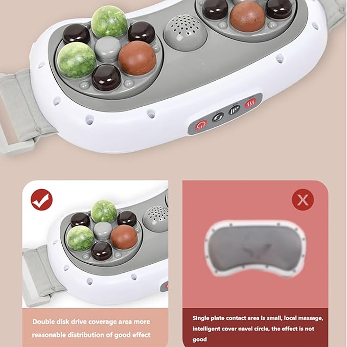Electric Abdominal Massager Tummy Kneading Instrument 3 Gear Adjustment 12 Magnet Assist Deep Massage Big Double Disc Massage Stomach Maintenance for Abdominal Back Neck and Legs