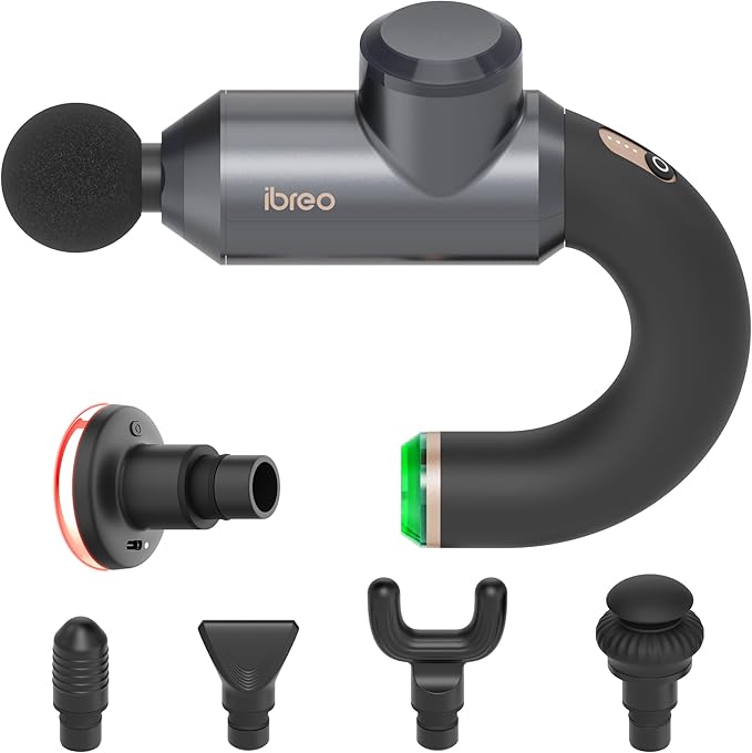 Surge Pro Deep Tissue Massage Gun with Heat Percussion Muscle Massager for Pain Relief with 12mm Amplitude 4 Speeds and 6 Massage Heads Handheld Back and Neck Massager for Athletes Men Women