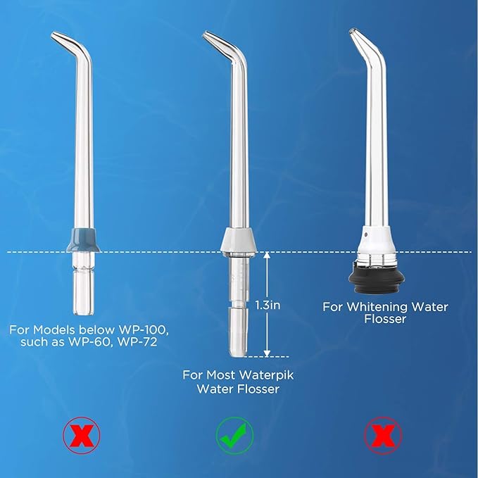 6pcs Classic Jet Tips and 4pcs Toothbrush Replacement Heads for Warterpik