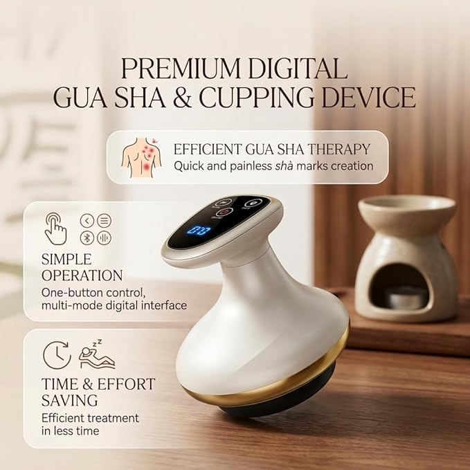 Morlit Smart Cupping Massager Cordless Deep Tissue Body Massager with 9 Suction Levels &amp Heat Therapy One-Touch Electric Massager for Neck Back Shoulder Pain Relief Rechargeable Gift Set