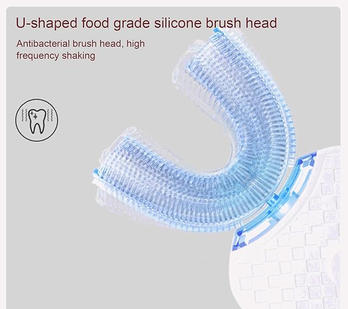 VIDECOR U Shaped Electric Toothbrush Silicone Brush Head Toothbrush for Teeth Whitening Cleaning Oral Care Toothbrush for AdultD