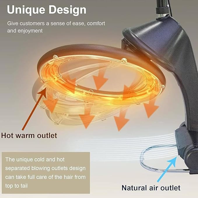Color Processor for Hair Salon 1200W Styling Hood Hair Dryer LED HD Control Panel Adjustable Salon Accelerator for Barber Shop Beauty Salon HomeWall-Mounted