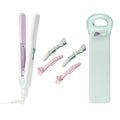 Mane Straightener Trio Set – Multi-Use Flat Iron for Straightening Curling &amp Waving + Heat-Resistant Sleeve for Safe Storing + Heat-Resistant Tool Mat for Surface Protection