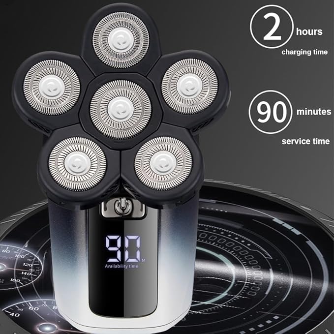 Head Shavers for Bald Men 6 In 1 Rechargeable Electric Shaver 6 Floating Heads Bald Electric Shaver Grooming Kit Shaver For Men