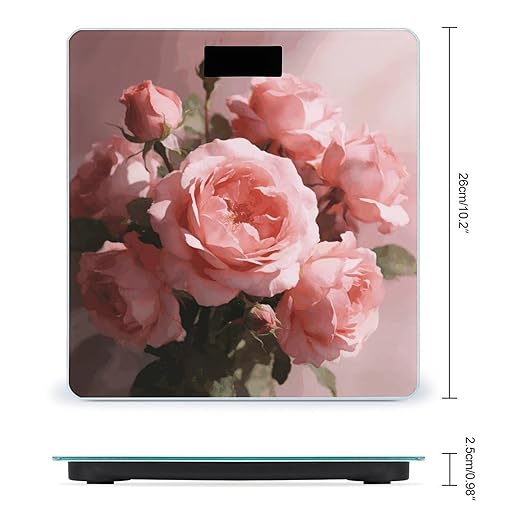 Dusty Rose Pink Smart Scale for Body Weight Digital Bathroom Scale Toughened Glass Weight Scale with Large LCD Backlight Display High Precision Scales Weighing Machine