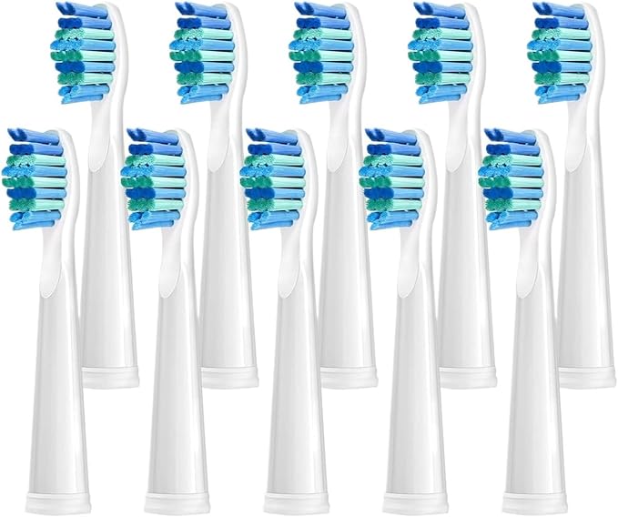 5/10 Pcs Replacement Brush Heads Compatibility for Seago Fairywill Electric Toothbrush Head Refill Tooth Clean(10pcs White)