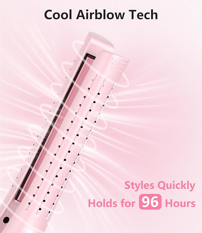 0.6-Inch Pencil Flat Hair Straightener with 2 PCS Professional Hair Clips for Salon &amp Home Use with 360° Cool AirBlow Curling Iron for Short Hair Professional Hot Tools Hair Styling Iron