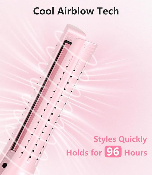 0.6-Inch Pencil Flat Hair Straightener with 2 PCS Professional Hair Clips for Salon &amp Home Use with 360° Cool AirBlow Curling Iron for Short Hair Professional Hot Tools Hair Styling Iron