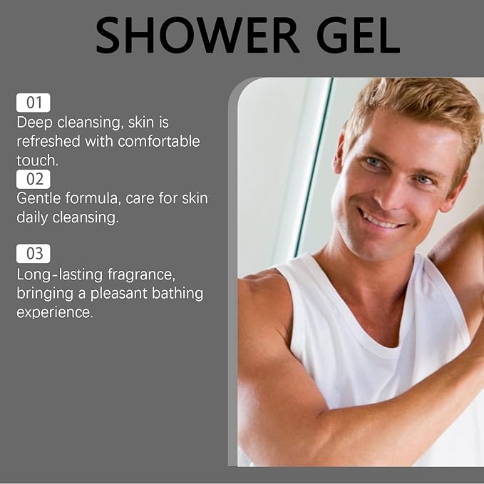 Body Wash For Men Men's Shower Gel Deep Cleansing Pore Care Moisturization (1pcs)