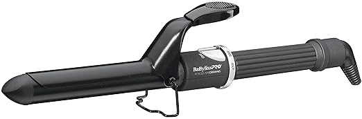 BaByliss Pro Spring Curling Iron Porcelain Ceramic Professional For Multiple Hair Types Reaches 430 Degrees for Loose Long Lasting Curls